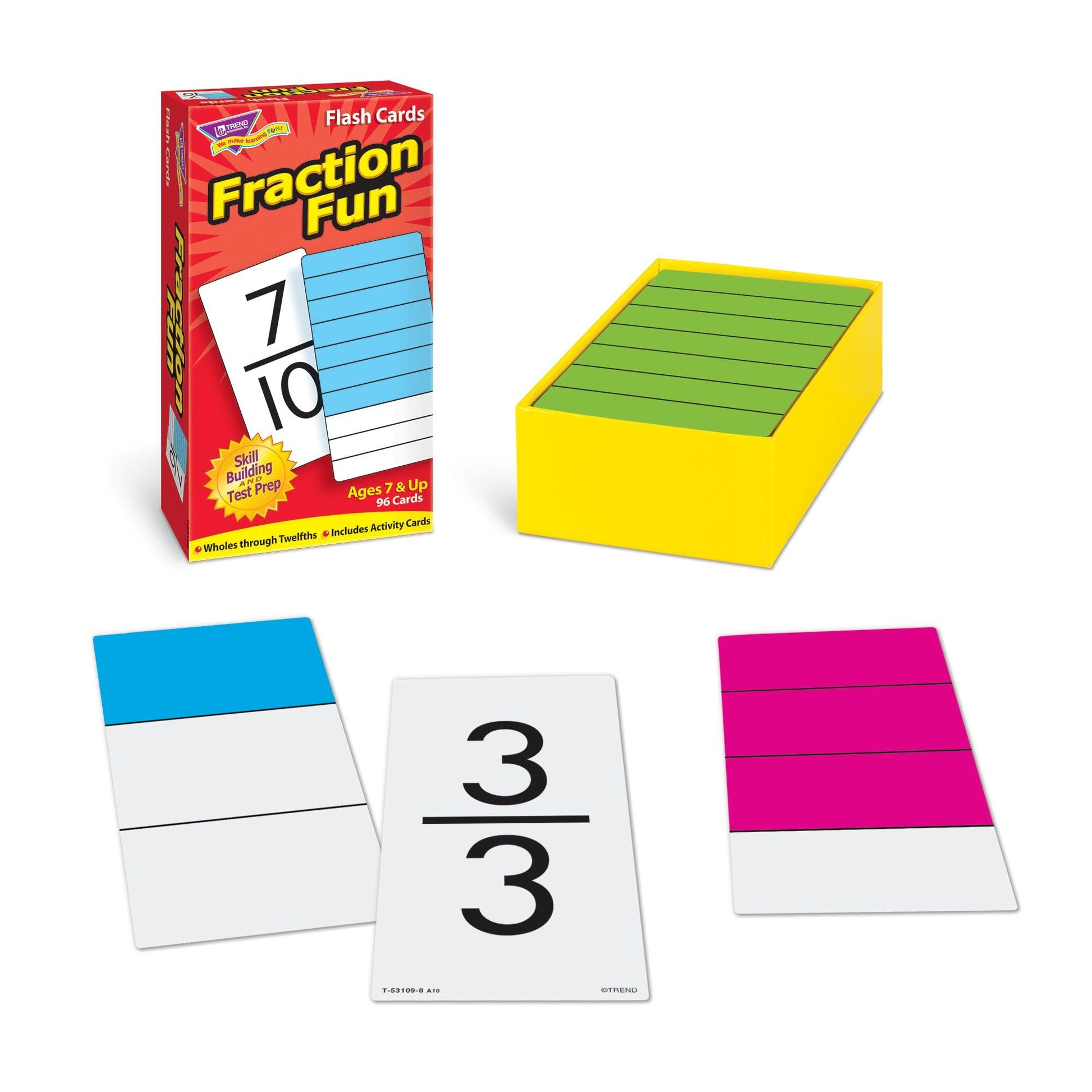 Fraction Fun Skill Drill Flash Cards, 3 Packs - Loomini