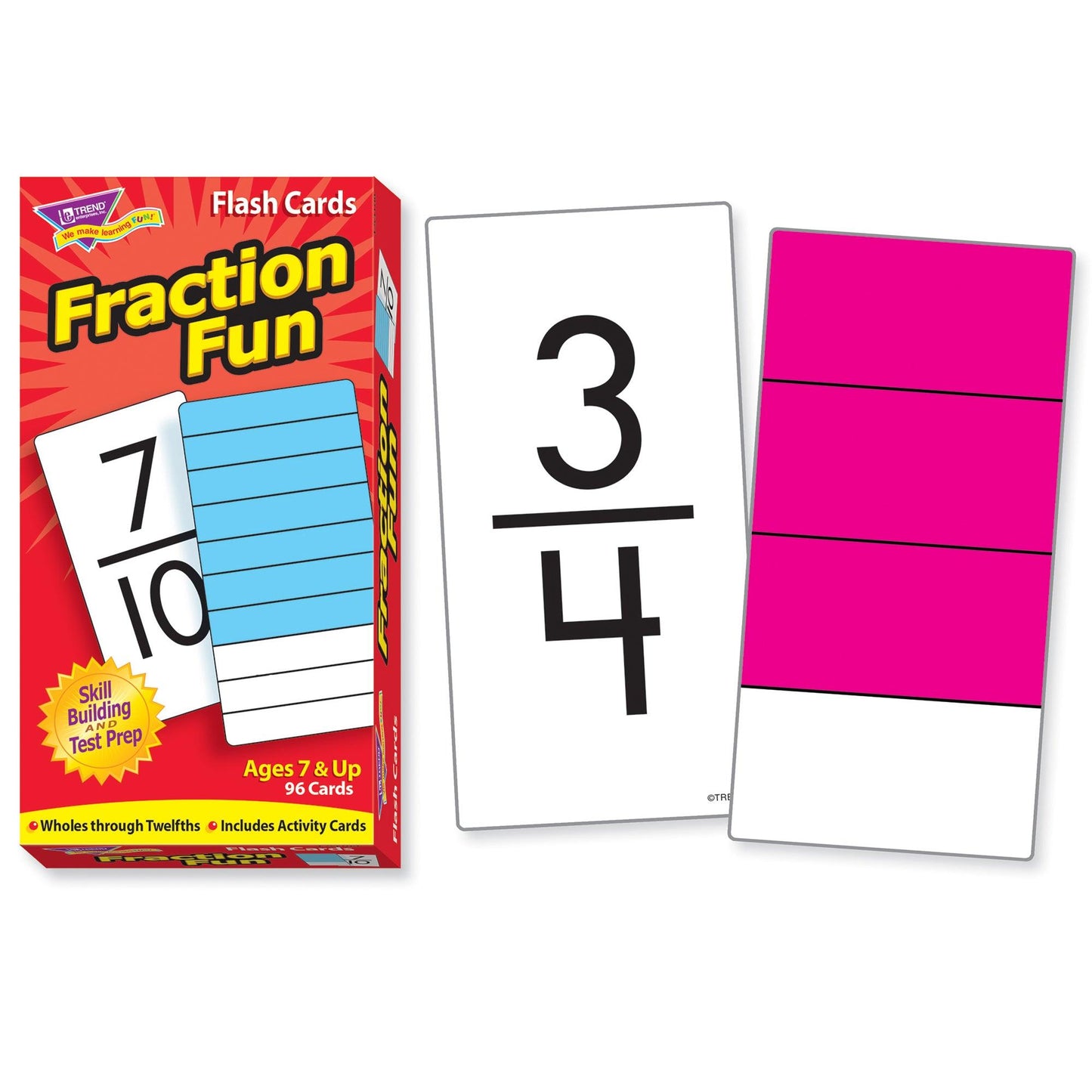 Fraction Fun Skill Drill Flash Cards, 3 Packs - Loomini