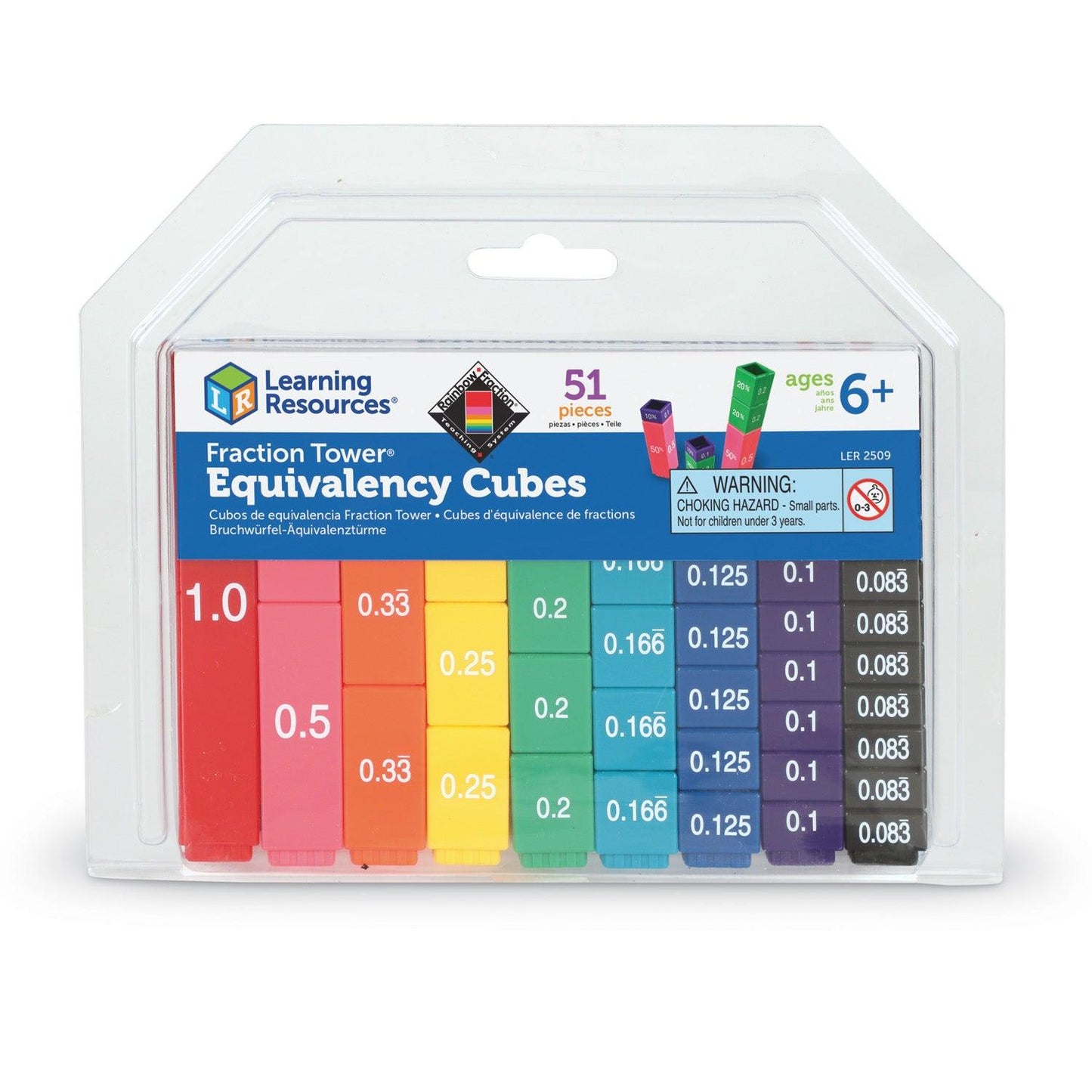 Fraction Tower® Equivalency Cube Set, Set of 51 - Loomini