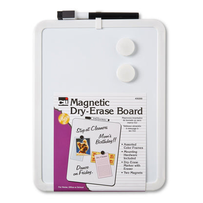 Framed Magnetic Dry Erase Board with Marker & Magnets, Assorted Colors, 8.5" x 11", Pack of 4 - Loomini