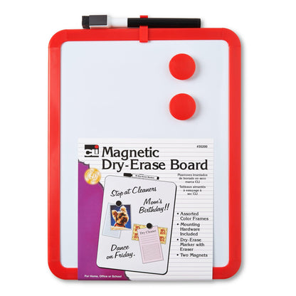 Framed Magnetic Dry Erase Board with Marker & Magnets, Assorted Colors, 8.5" x 11", Pack of 4 - Loomini