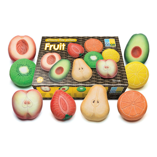 Fruit Sensory Play Stones, Set of 8 - Loomini