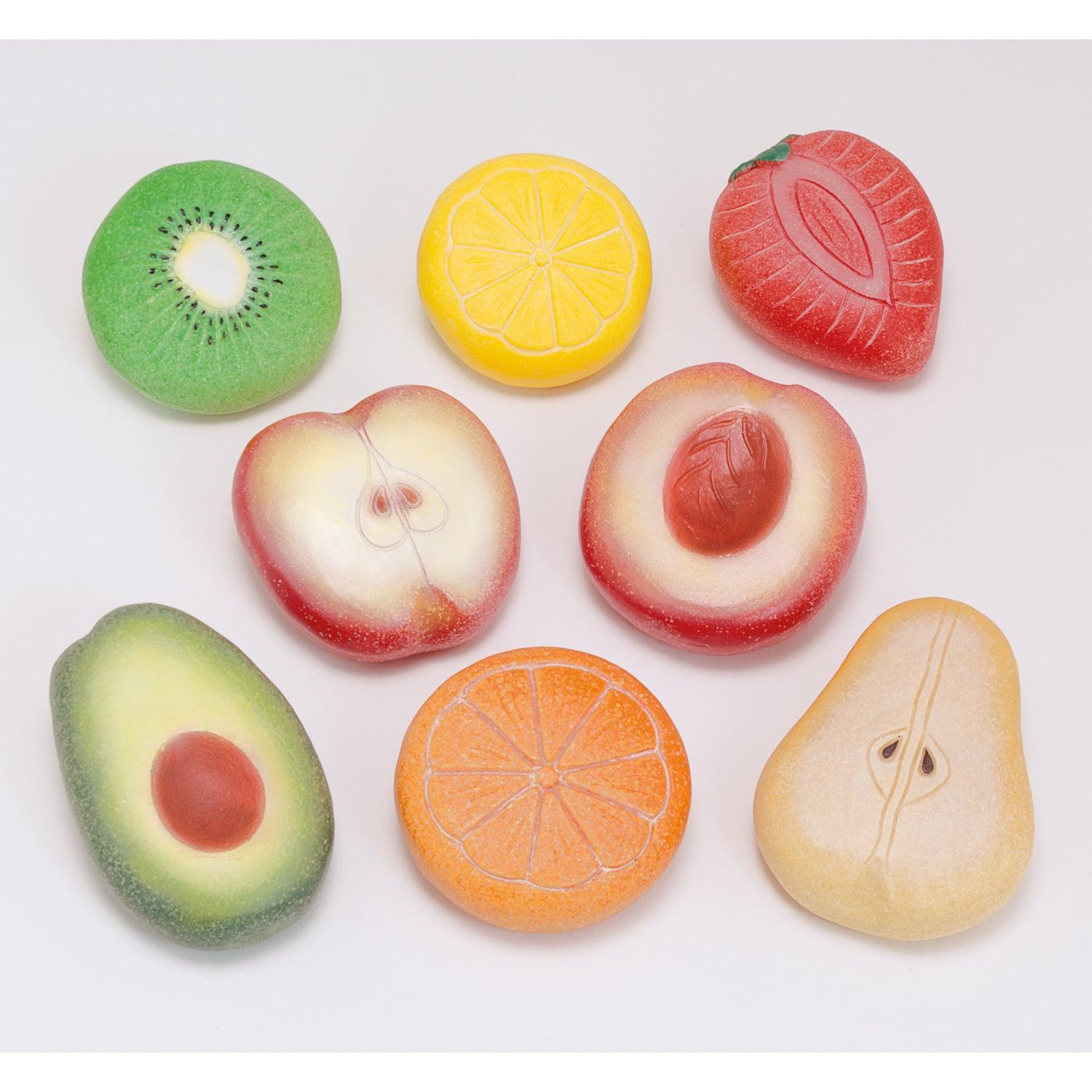 Fruit Sensory Play Stones, Set of 8 - Loomini