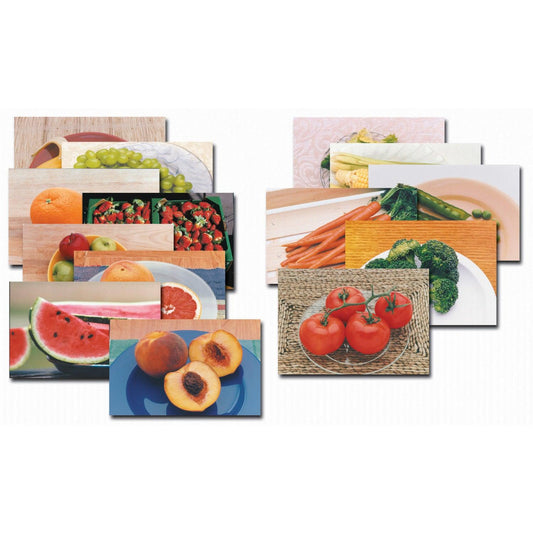 Fruits & Vegetables Real Life Learning Poster Set, Set of 14 - Loomini