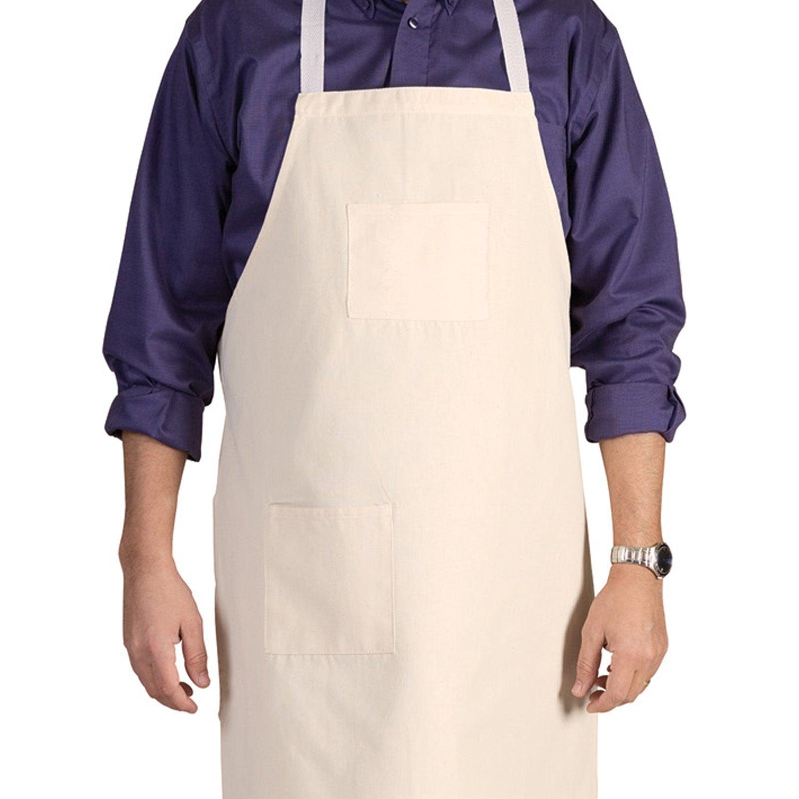 Full Length Adult Cotton Apron, Tan, 34" x 24", 1 Piece - Loomini