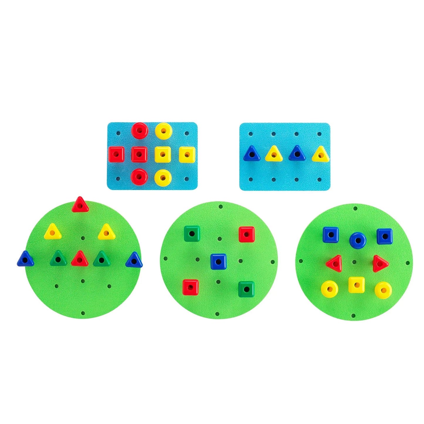 FunPlay Geo Pegs - 18m+ - 24 Plastic Pegs + 2 Pegboards + 50 Activities + Messy Tray Edxeducation®