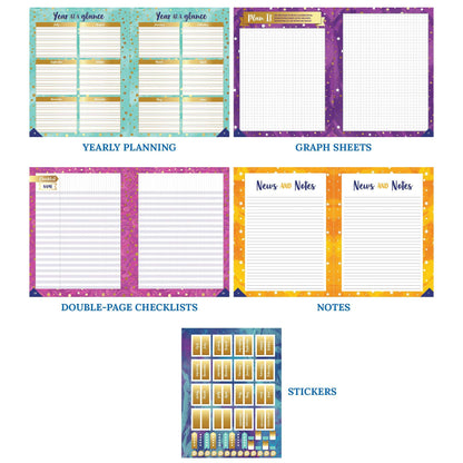 Galaxy Teacher Planner Plan Book - Loomini