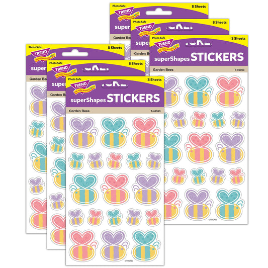 Garden Bees Large superShapes Stickers, 152 Per Pack, 6 Packs - Loomini