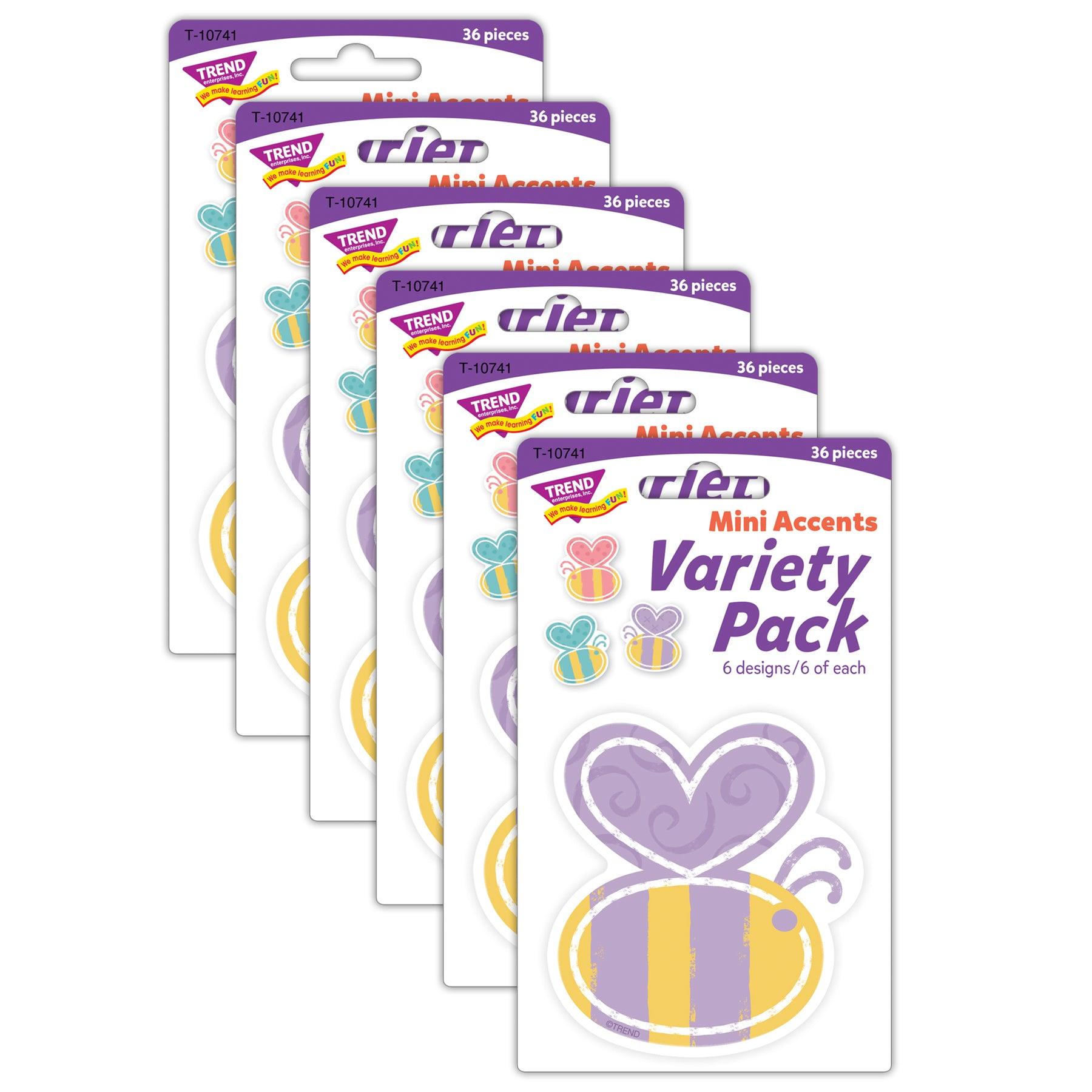 Garden Bees Mini Accents Variety Pack, 36 Per Pack, 6 Packs - Loomini