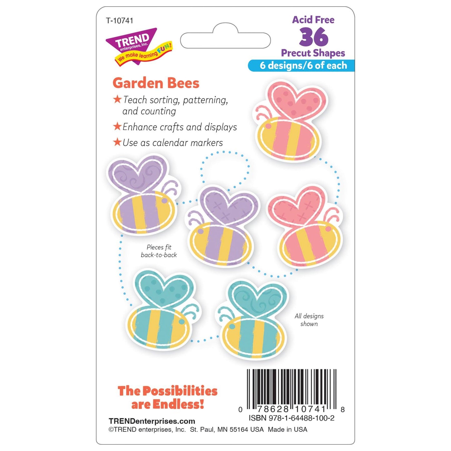 Garden Bees Mini Accents Variety Pack, 36 Per Pack, 6 Packs - Loomini