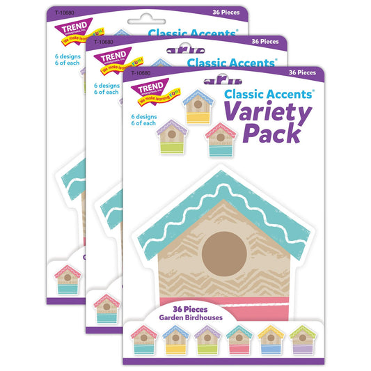 Garden Birdhouses Classic Accents® Variety Pack, 36 Per Pack, 3 Packs - Loomini
