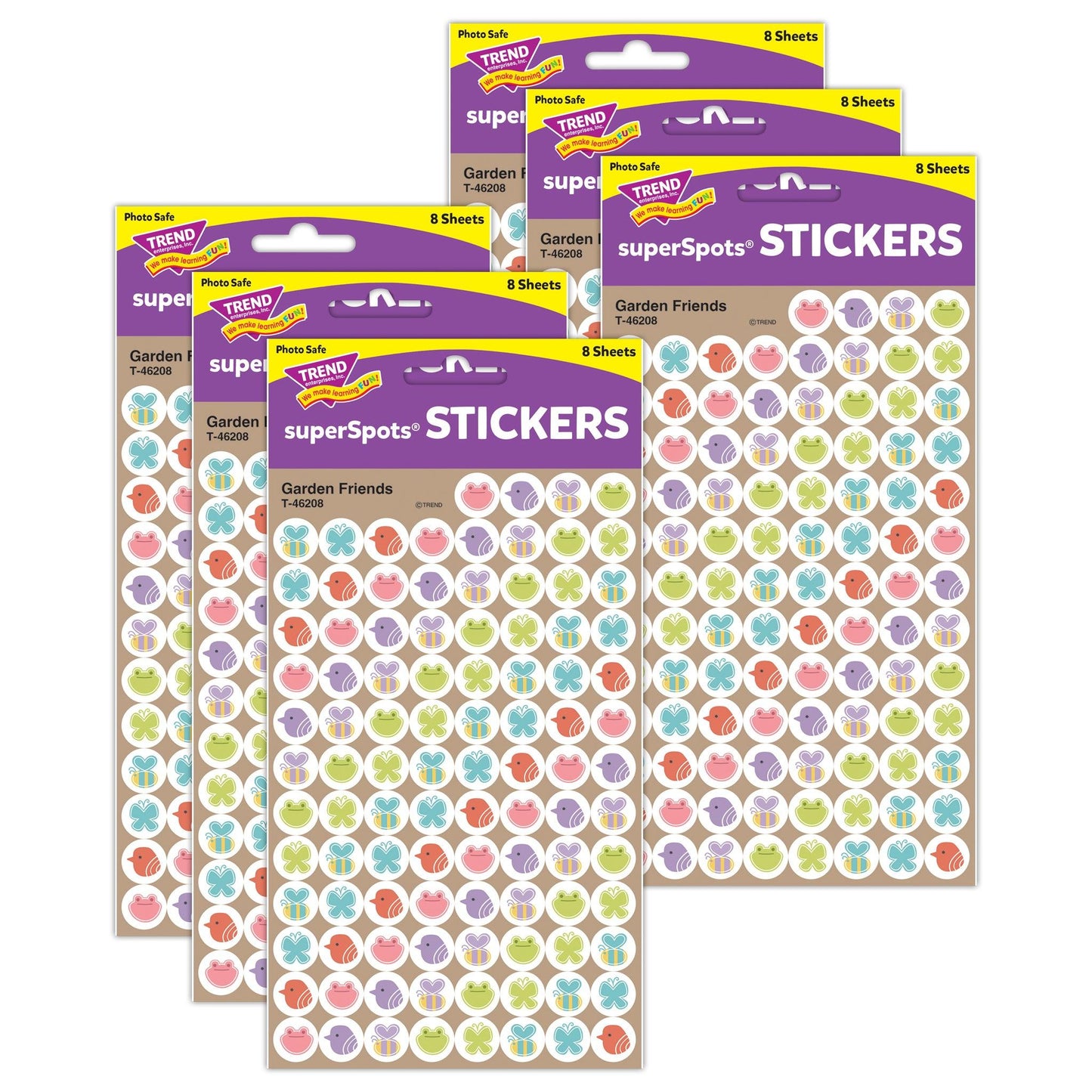 Garden Friends superSpots® Stickers, 800 Per Pack, 6 Packs - Loomini