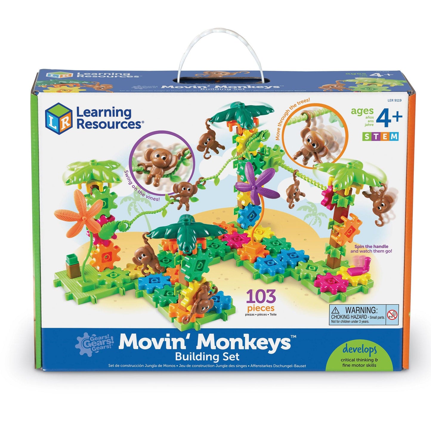 Gears! Gears! Gears!® Movin' Monkeys™ Building Set, 103 Pieces - Loomini