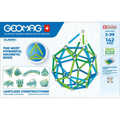 Geomag™ Green Line Color, 142 Pieces - Loomini