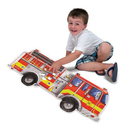 Giant Fire Truck Floor Puzzle, 4' Long, 24 Pieces - Loomini