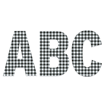 Gingham Jumbo 7" Deco Letters, 129 Per Pack, 3 Packs - Loomini