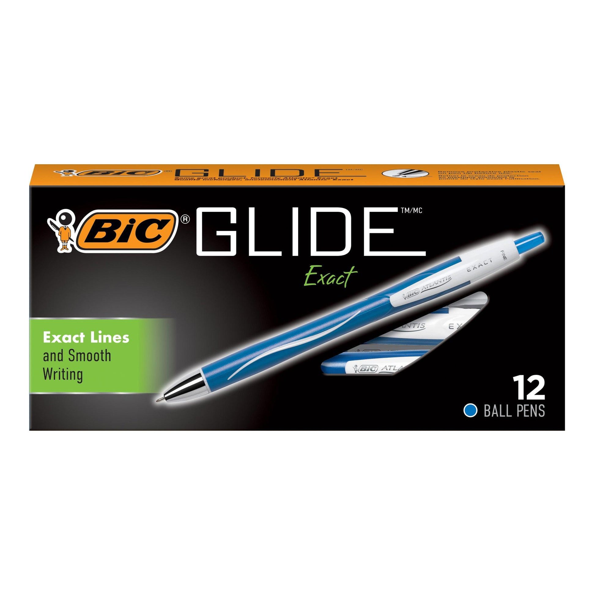 Glide™ Exact Retractable Ball Point Pen, Fine Point (0.7 mm), Blue, 12-Count - Loomini