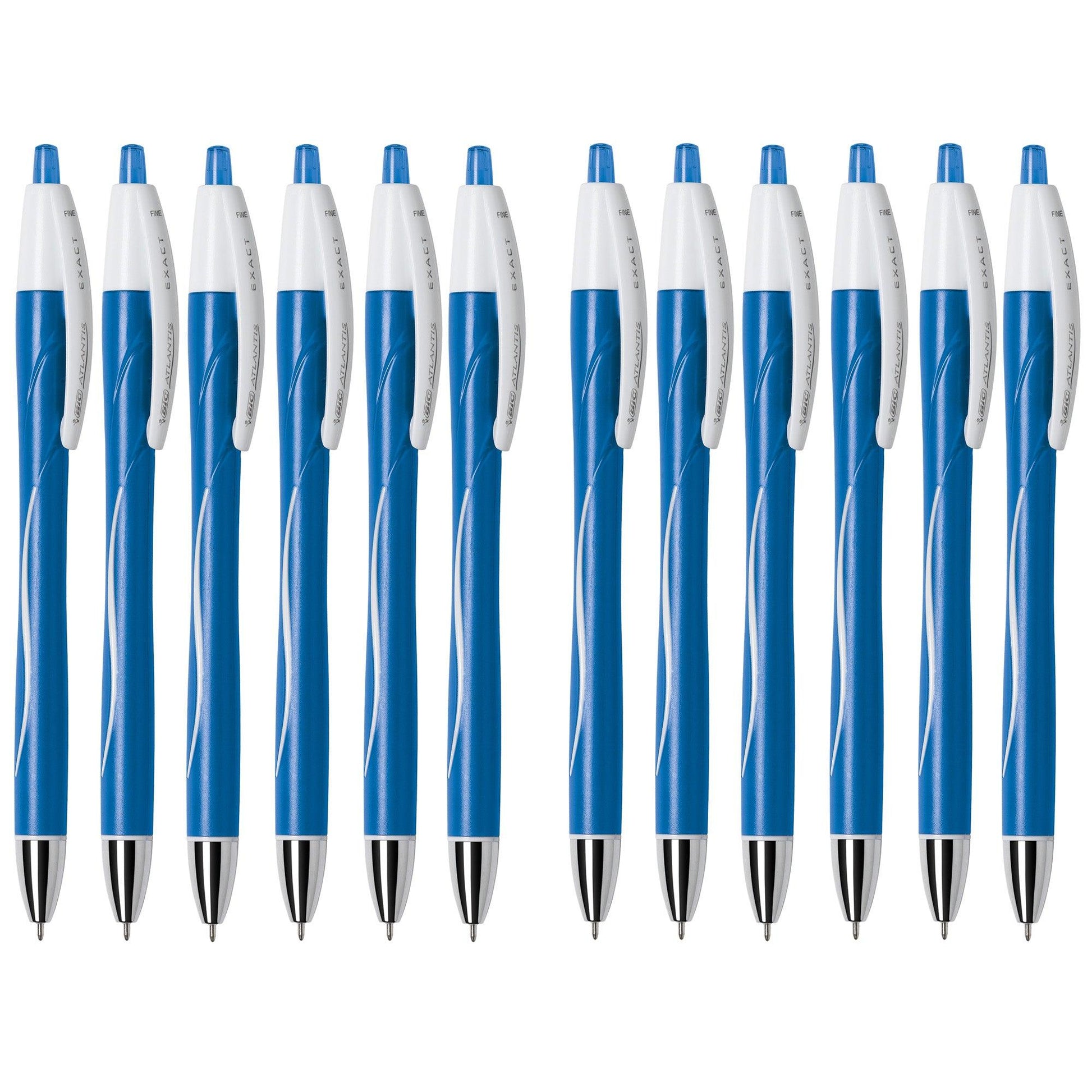 Glide™ Exact Retractable Ball Point Pen, Fine Point (0.7 mm), Blue, 12-Count - Loomini