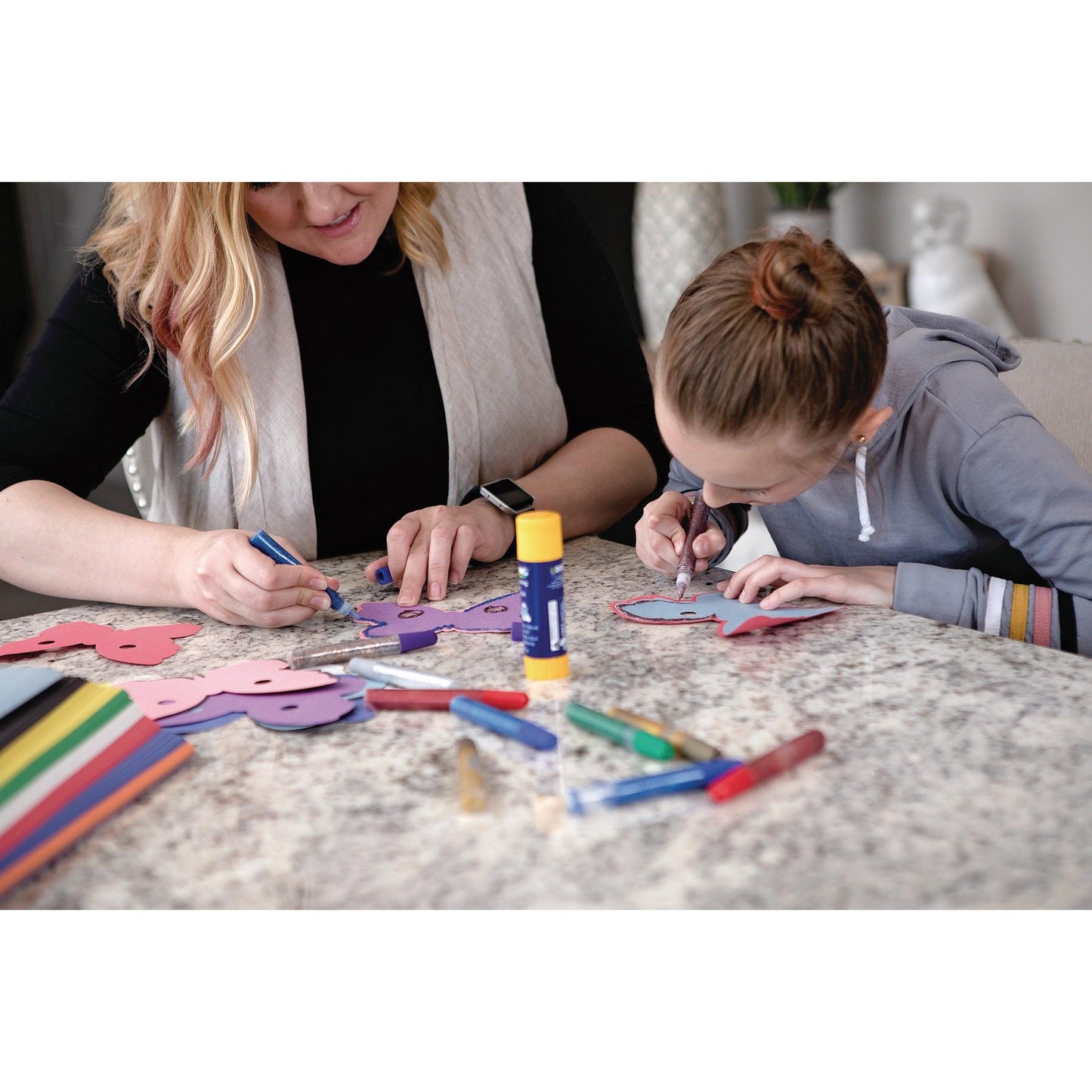 Glitter Glue Pens, Classroom Pack, Assorted Iridescent & Neon Colors, 0.34 fl. oz., 72 Pens - Loomini