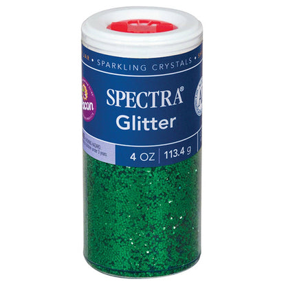 Glitter, Green, 4 oz. Per Jar, 6 Jars - Loomini