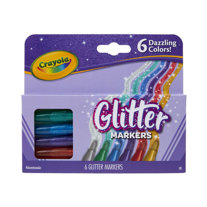 Glitter Markers, 6 Per Box, 3 Boxes - Loomini