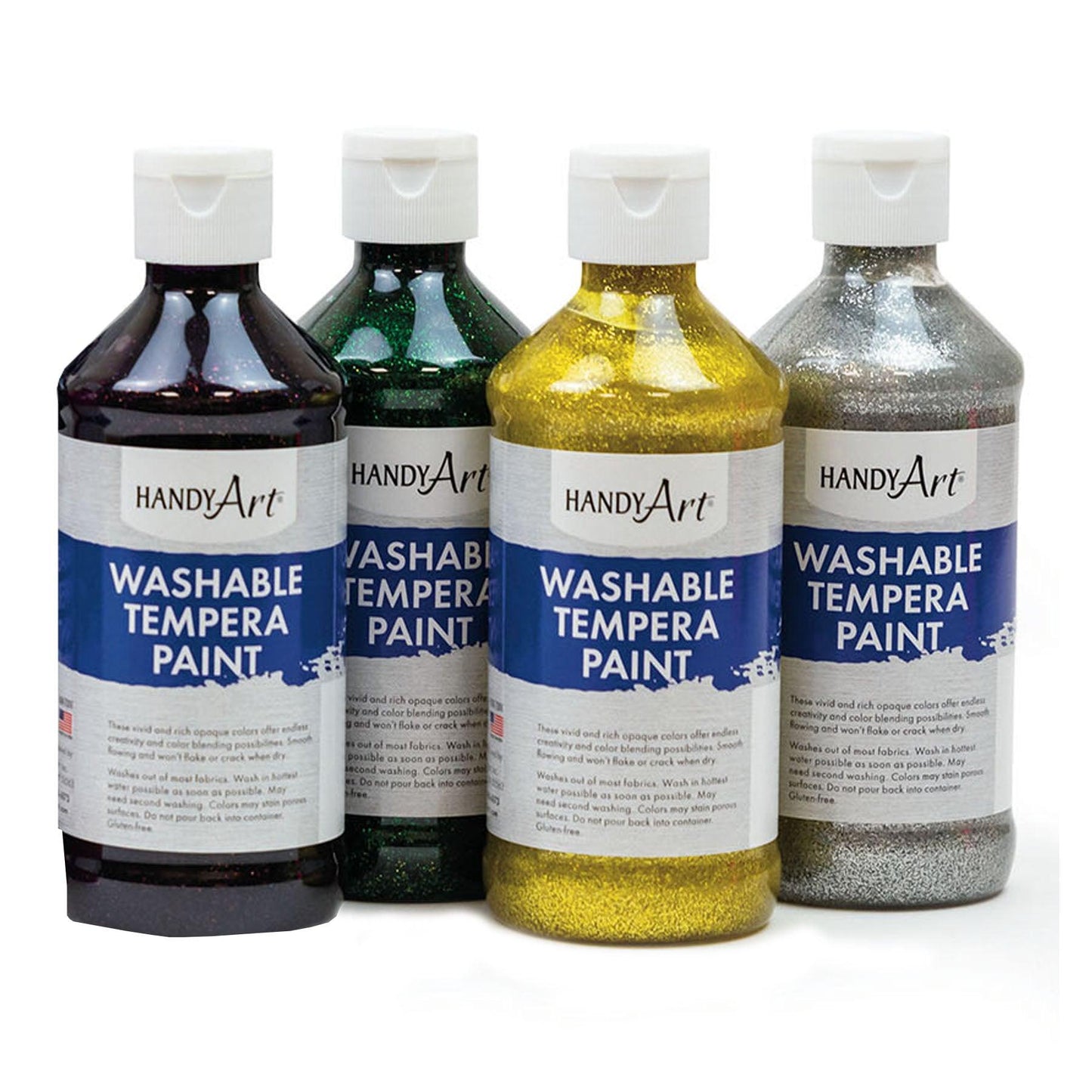 Glitter Washable Paint, 8 oz, Set of 9 - Loomini