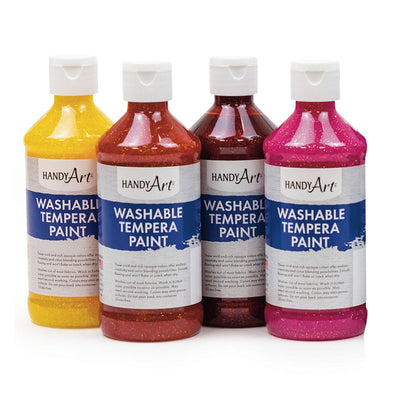 Glitter Washable Paint, 8 oz, Set of 9 - Loomini