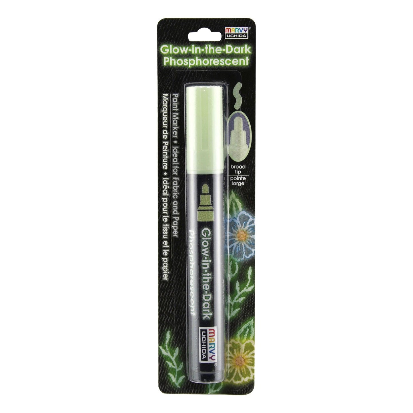 Glow In The Dark Green Fabric Marker, Pack of 6 - Loomini