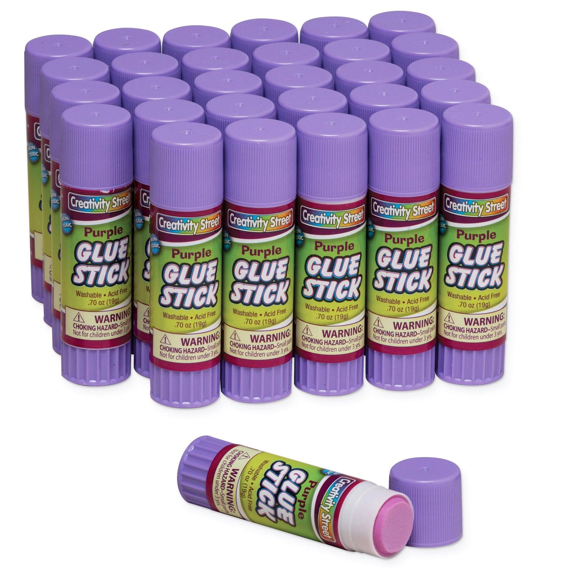 Glue Sticks, Purple, 0.70 oz., 30 Per Pack, 2 Packs - Loomini