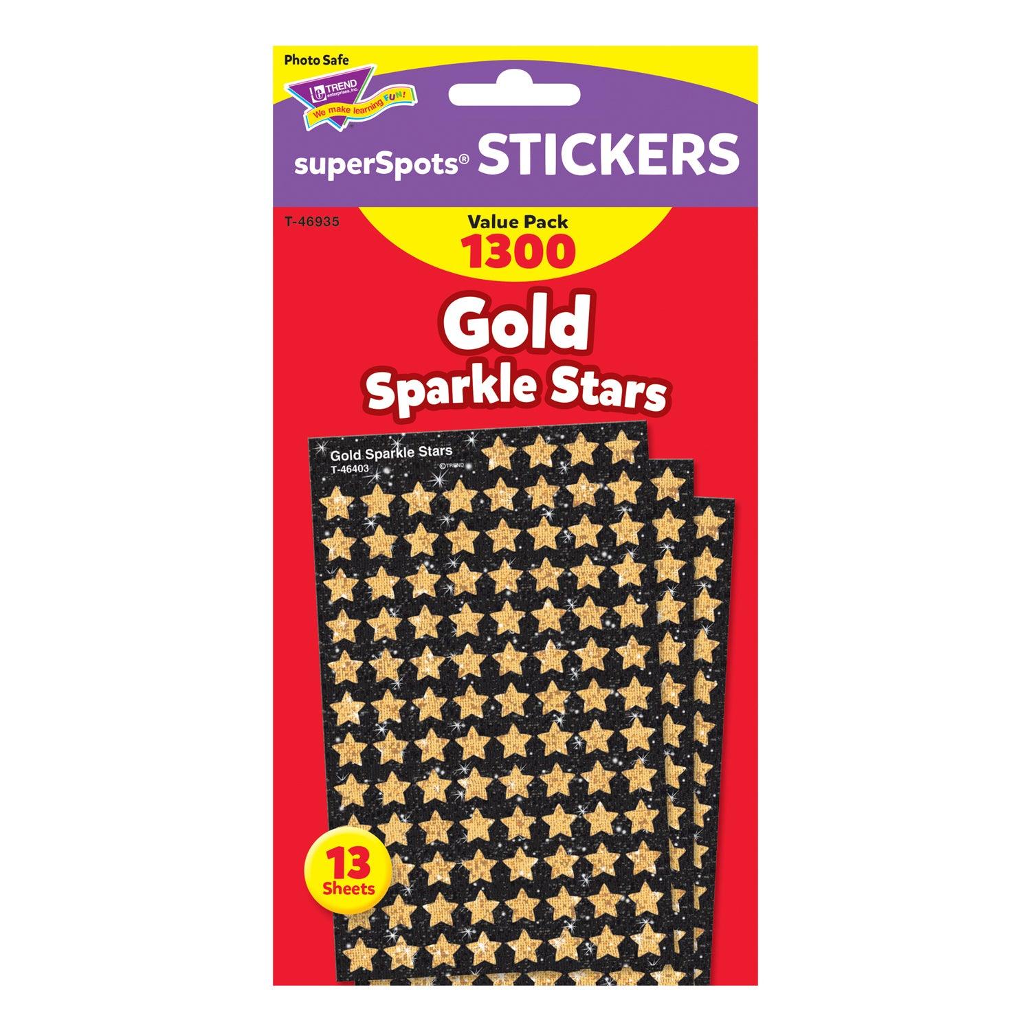 Gold Sparkle Stars superShapes Value Pack, 1300 Per Pack, 3 Packs - Loomini