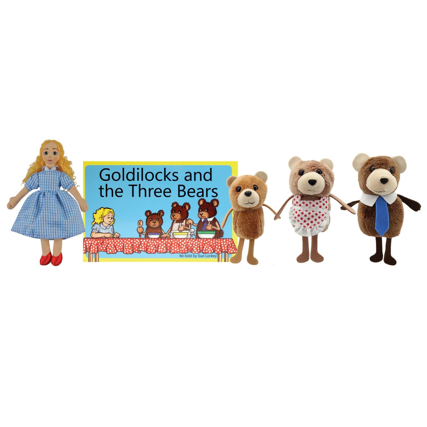 Goldilocks Finger Puppets and Book Set - Loomini