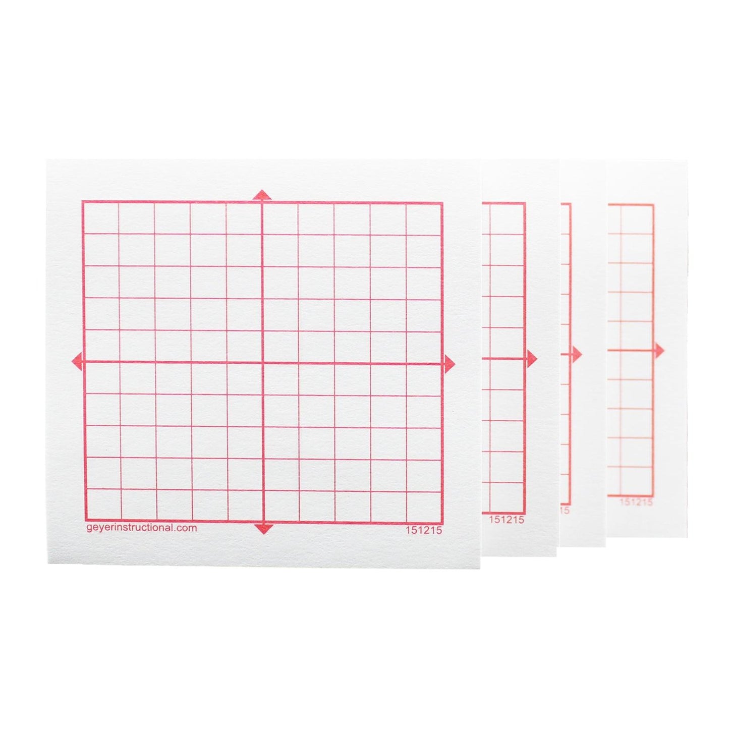 Graphing 3M Post-it® Notes, XY Axis, 10 x 10 Square Grid, 4 Pads - Loomini