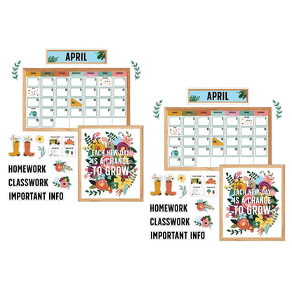Grow Together Calendar Bulletin Board Set, 2 Sets - Loomini
