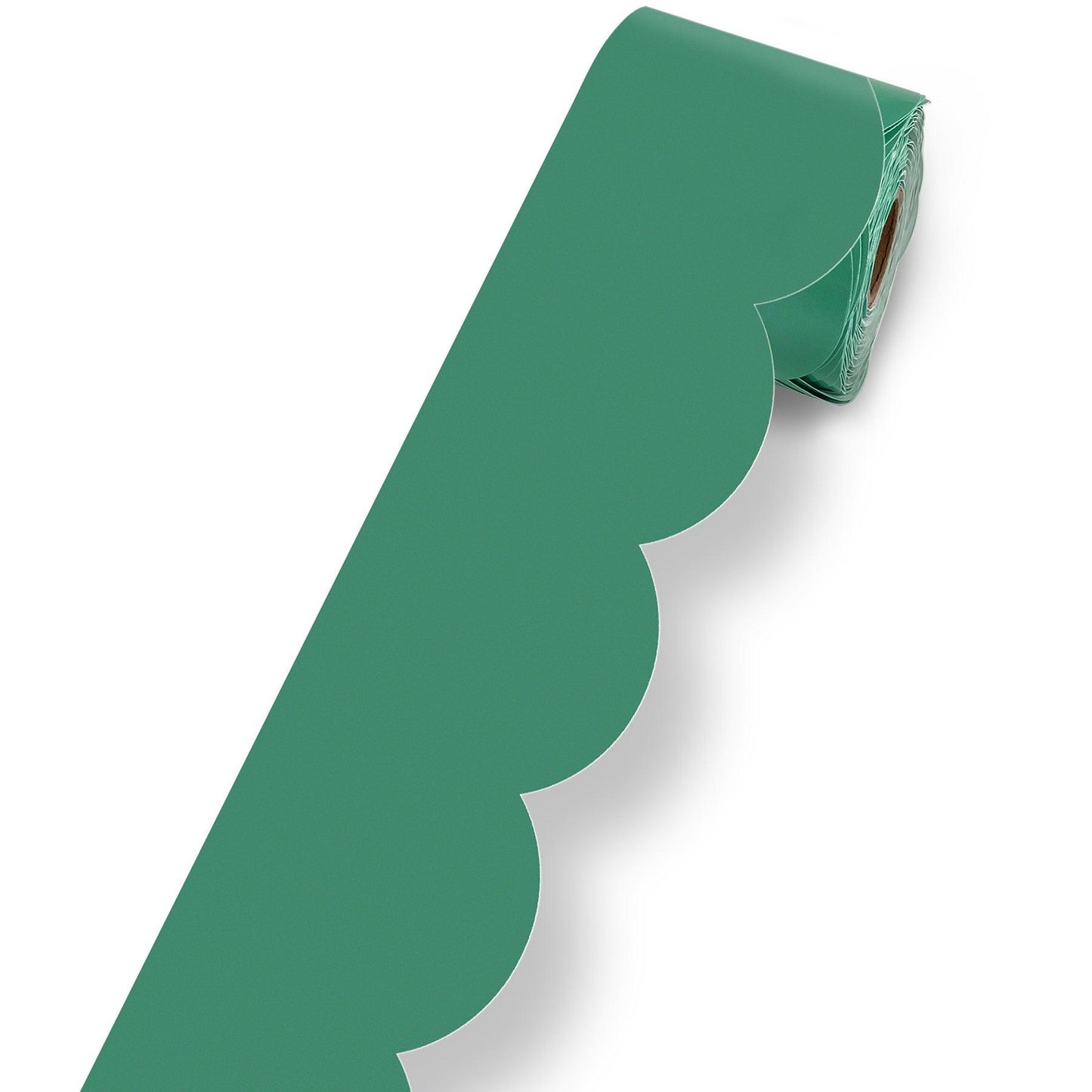 Grow Together Jade Green Rolled Scalloped Bulletin Board Borders, 65 Feet Per Roll, Pack of 3 - Loomini