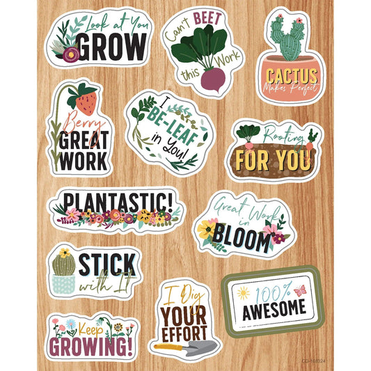 Grow Together Motivators Shape Stickers, 72 Per Pack, 12 Packs Carson Dellosa Education