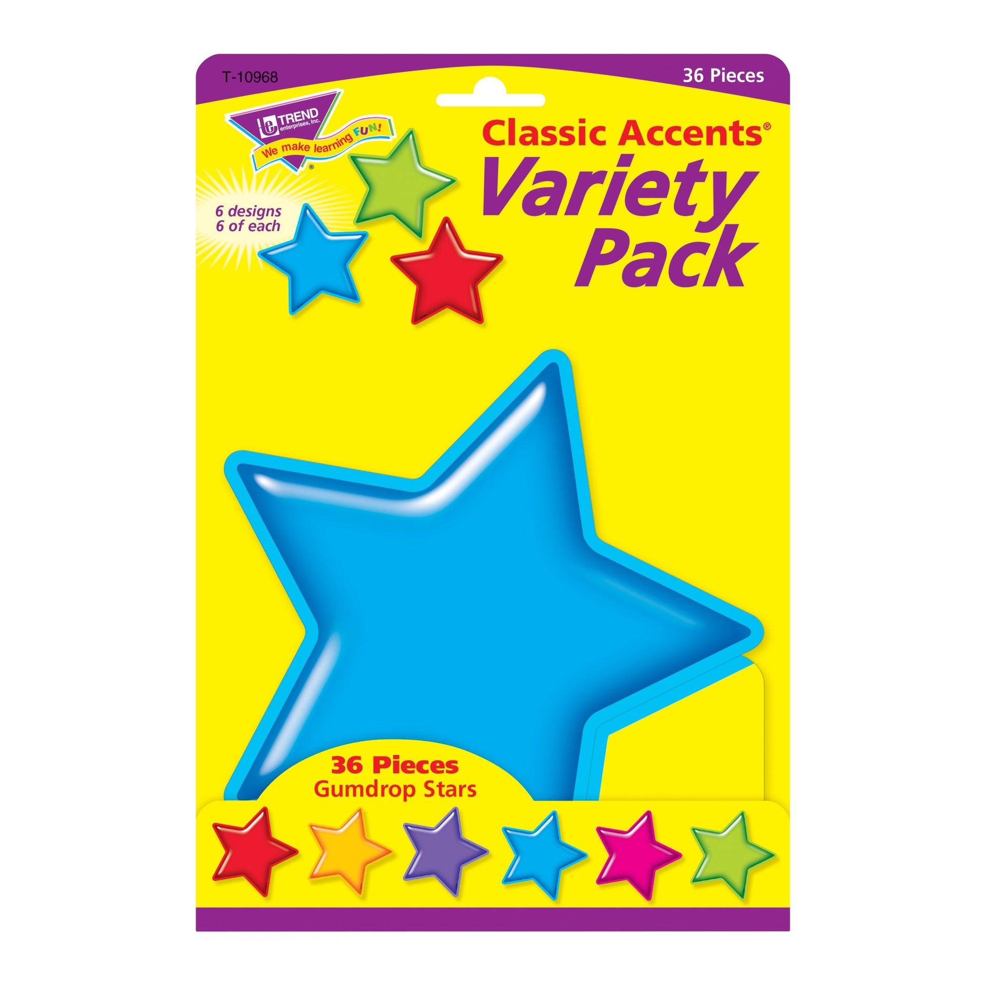 Gumdrop Stars Classic Accents® Variety Pack, 36 Per Pack, 3 Packs - Loomini