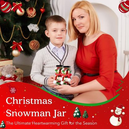 Gummy Bear Snowman Candy Jar | Delightful Gummy Bears Jar Gift with Red Scarf | A Sweet Stuffed Winter Treat for Christmas - Loomini