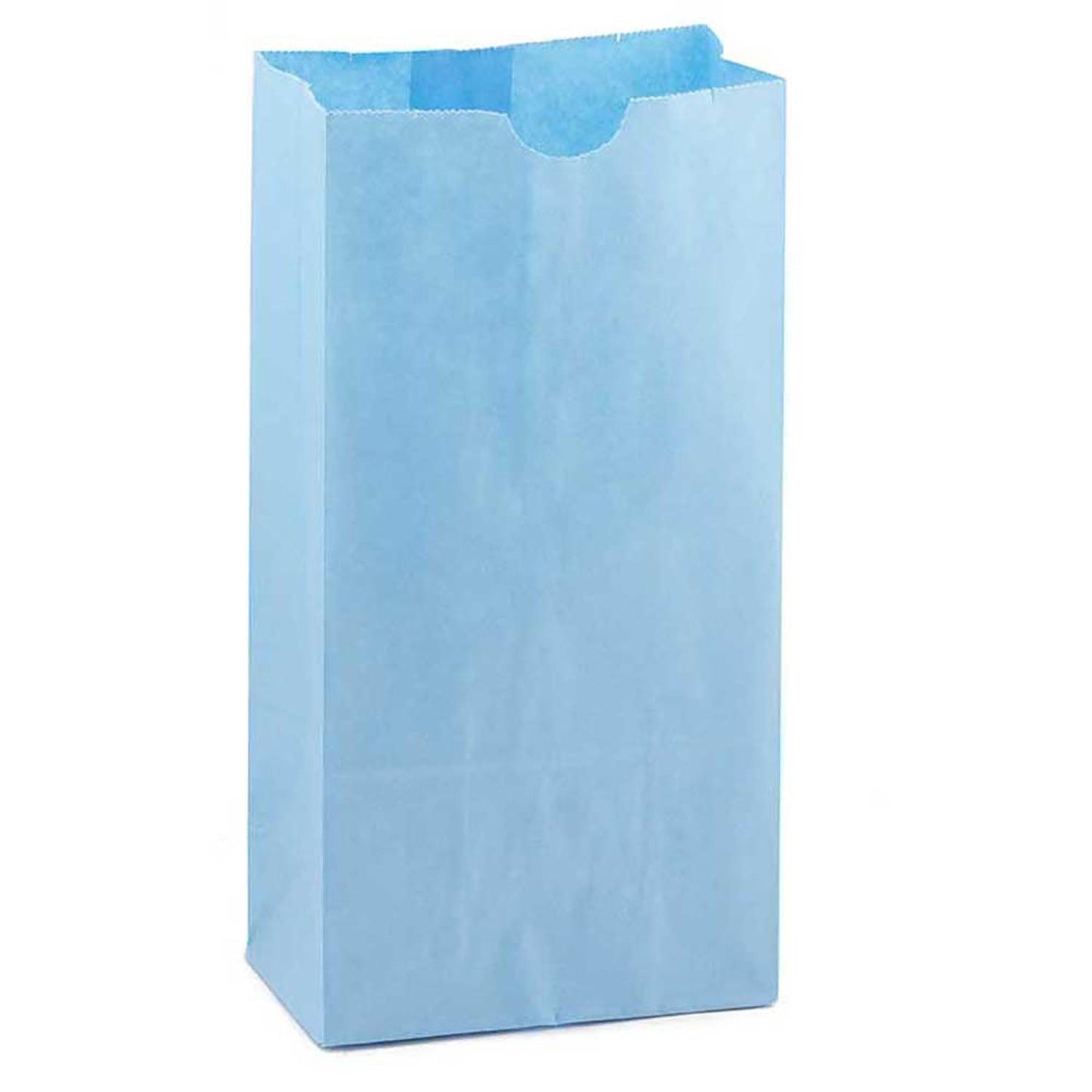 Gusseted Paper Bags, #6 (6" x 3.5" x 11"), Blue, 50 Per Pack, 2 Packs - Loomini