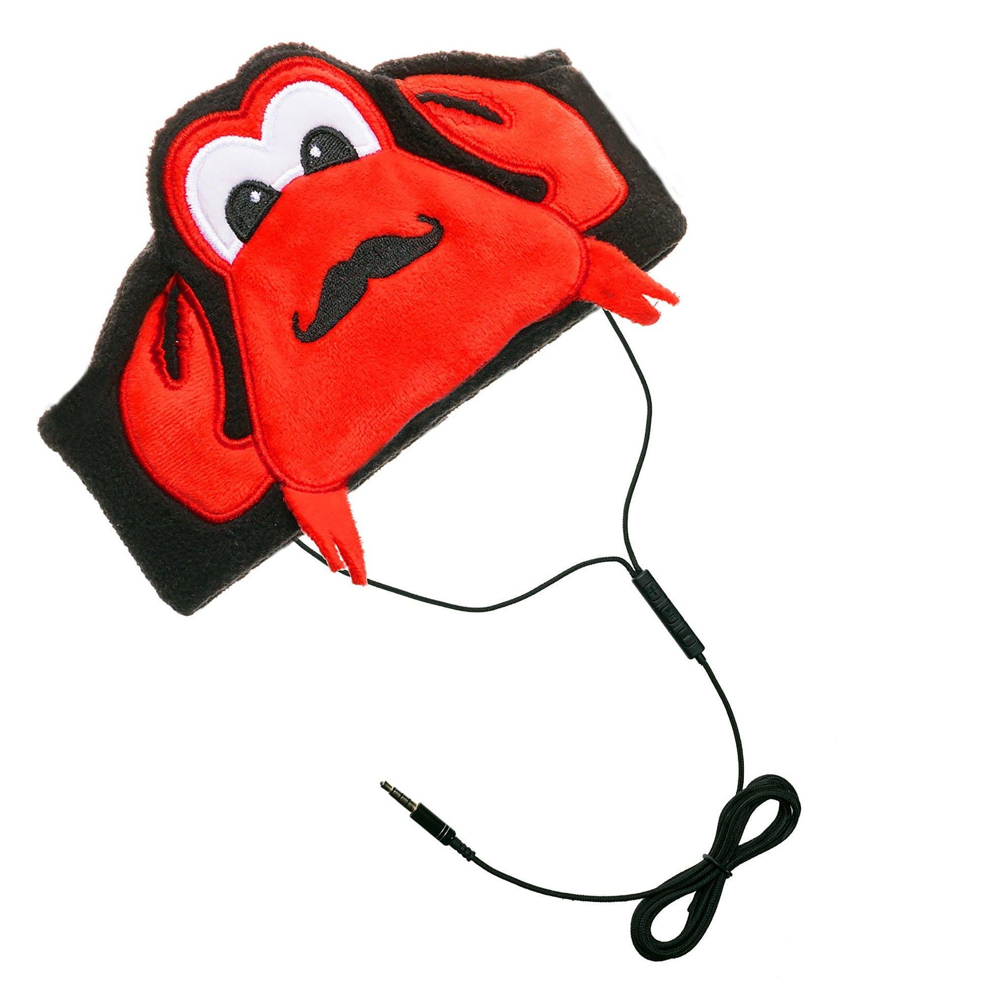 H1 Adjustable Fleece Headband Headphones, Crab - Loomini