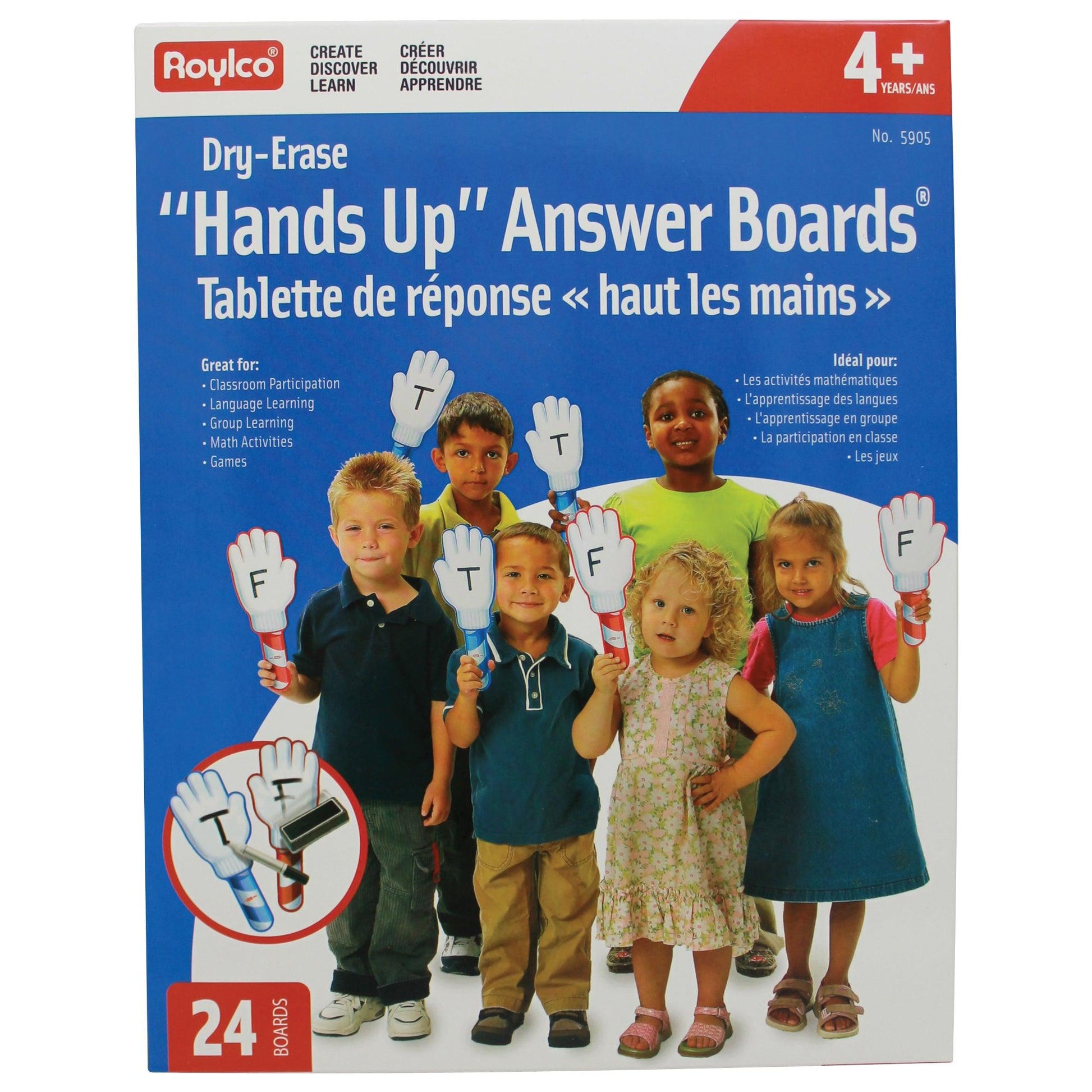 Hands Up Dry Erase Answer Boards®, Pack of 24 - Loomini