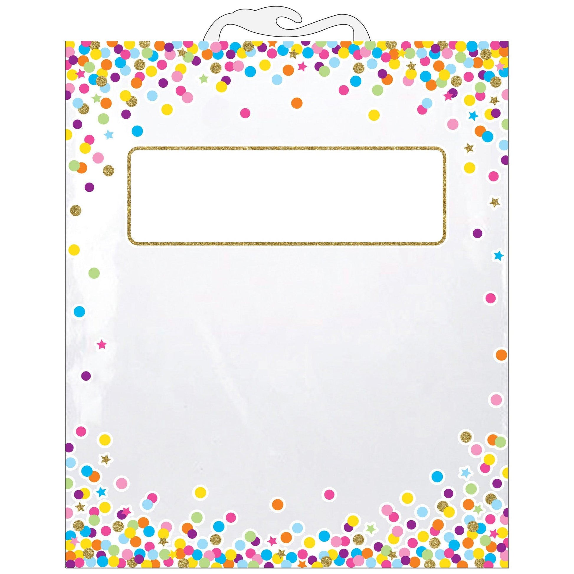 Hanging Confetti Pattern Storage/Book Bag, 10.5" x 12.5", 6 Per Pack, 2 Packs - Loomini