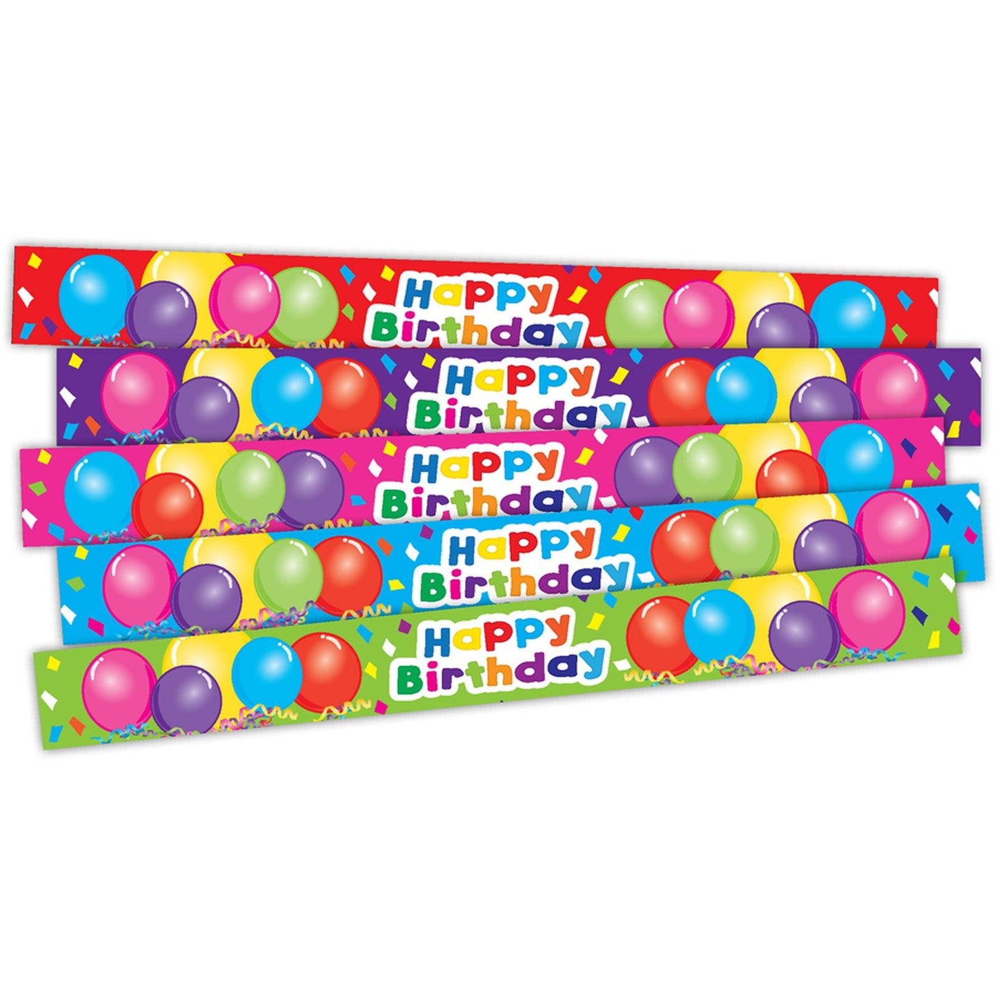 Happy Birthday Balloons Slap Bracelets, 10 Per Pack, 6 Packs - Loomini