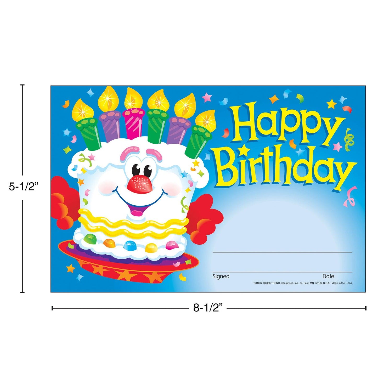 Happy Birthday Cake Recognition Awards, 30 Per Pack, 6 Packs - Loomini