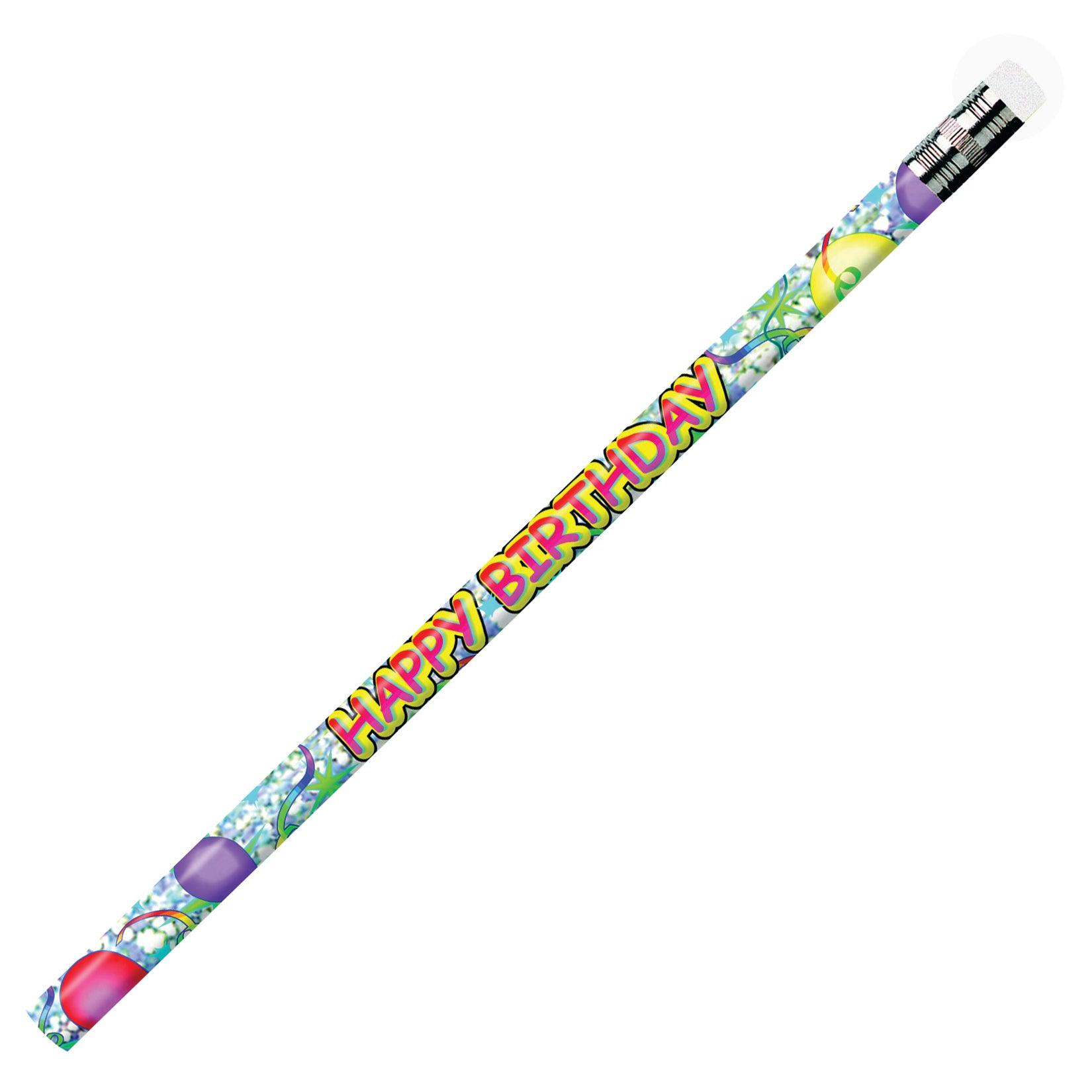 Happy Birthday Glitz Pencils, 12 Per Pack, 12 Packs - Loomini