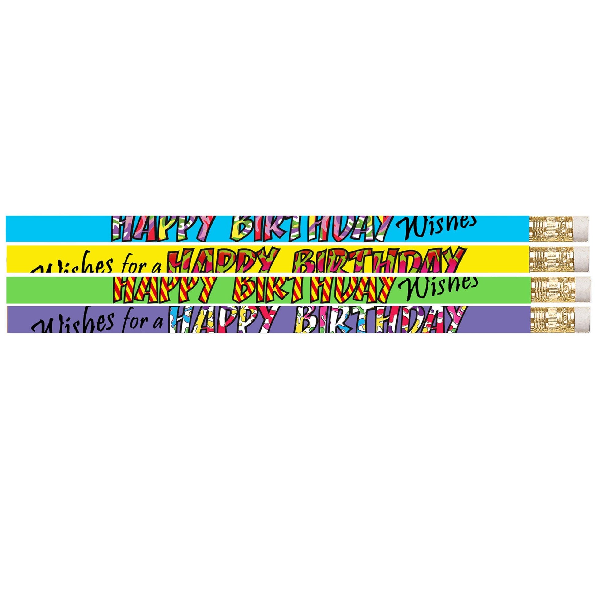 Happy Birthday Wishes Pencil, 12 Per Pack, 12 Packs - Loomini