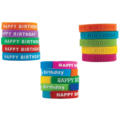 Happy Birthday Wristband Classroom Super Pack, 30 Per Pack, 2 Packs - Loomini