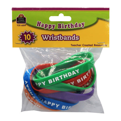 Happy Birthday Wristband Classroom Super Pack, 30 Per Pack, 2 Packs - Loomini