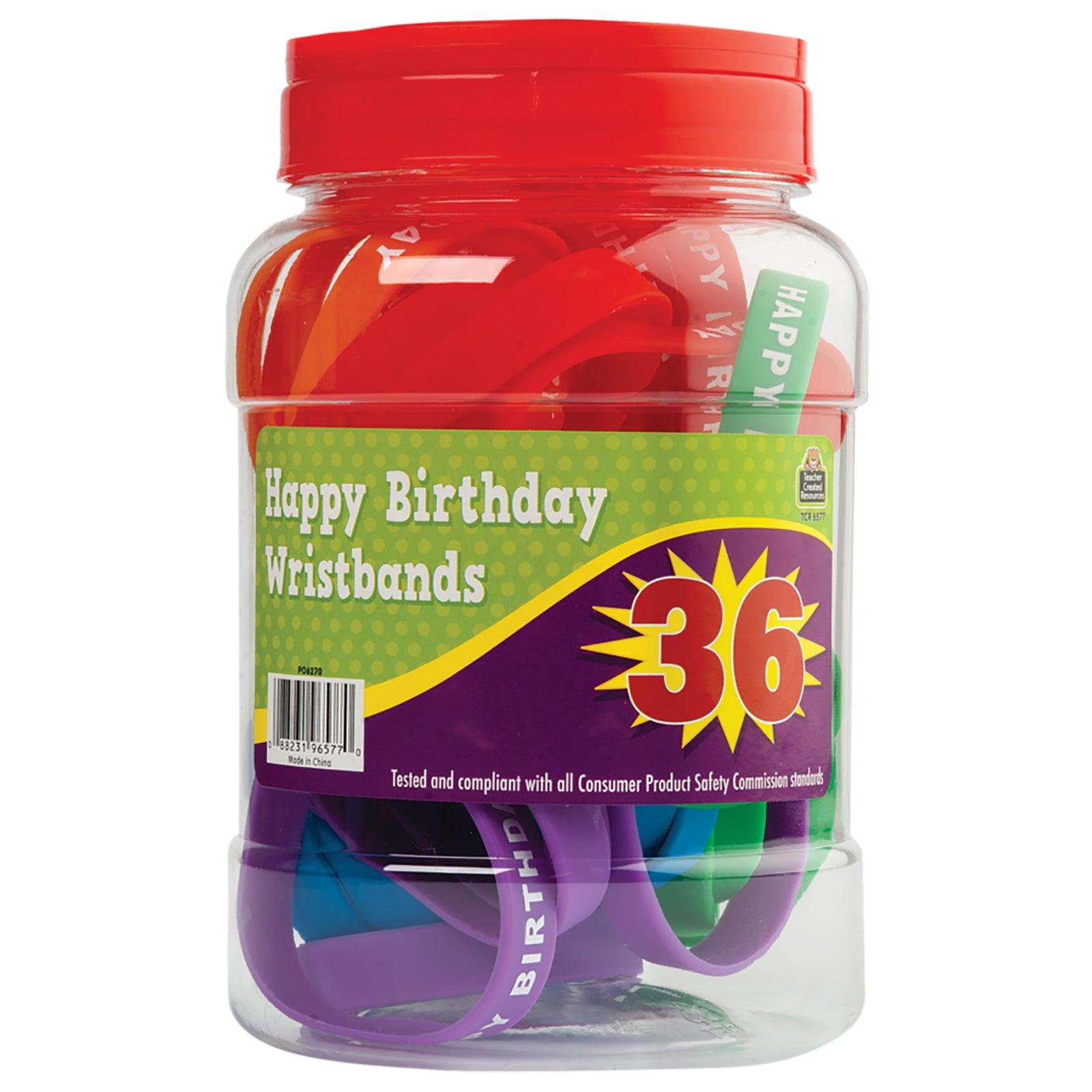 Happy Birthday Wristband, Pack of 36 - Loomini