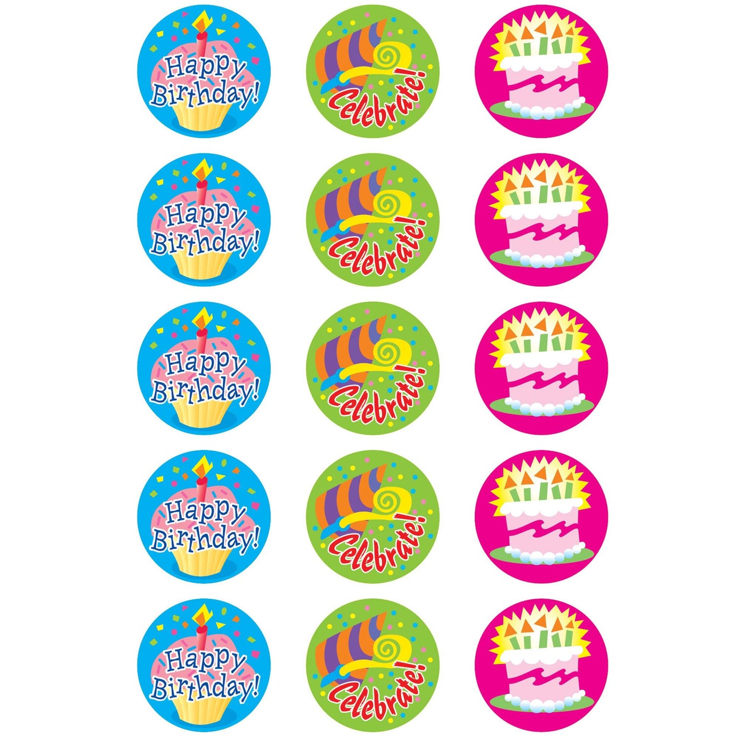 Happy Birthday/Vanilla Stinky Stickers®, 60 Per Pack, 6 Packs - Loomini