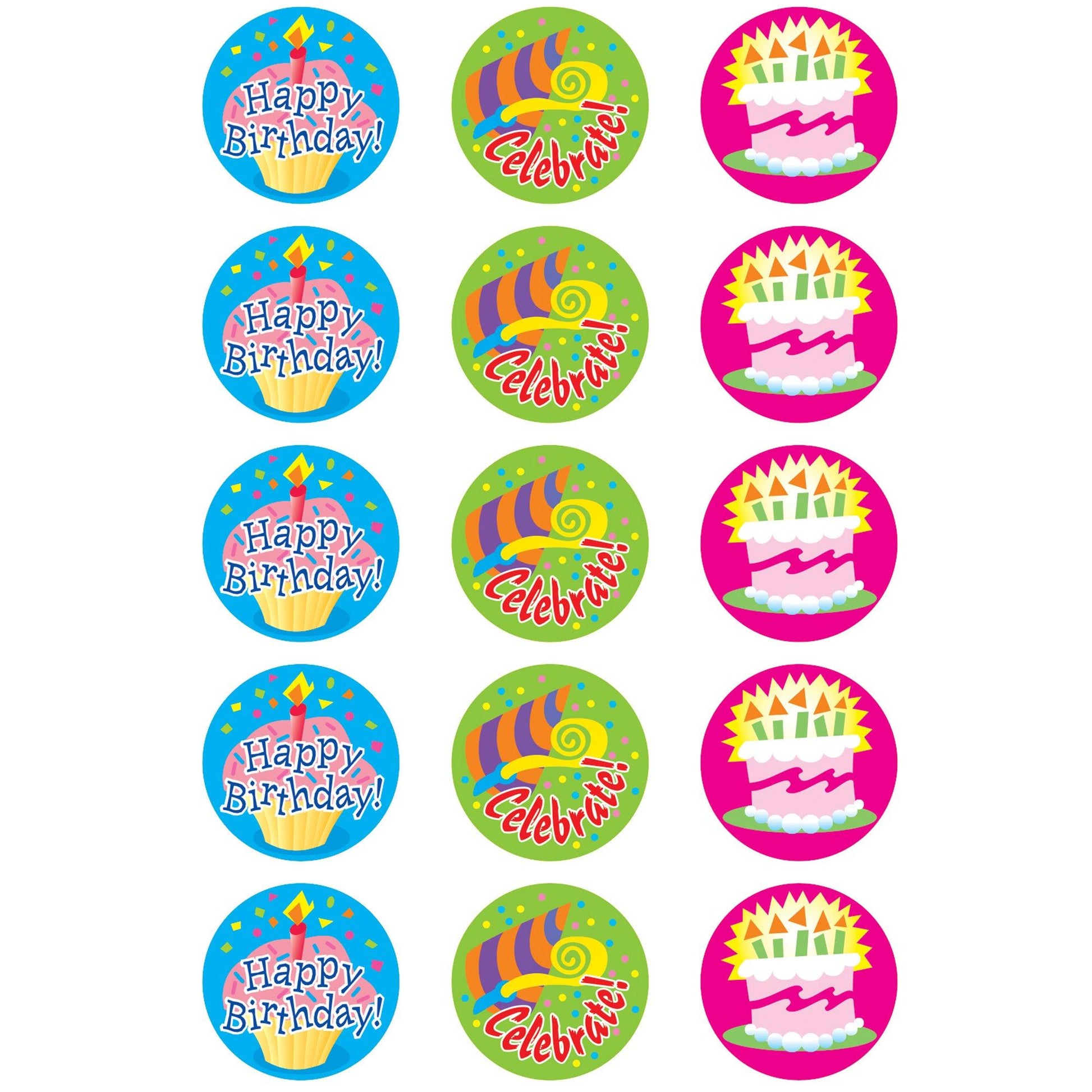 Happy Birthday/Vanilla Stinky Stickers®, 60 Per Pack, 6 Packs - Loomini